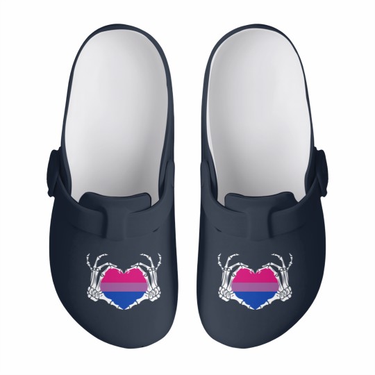 Discover Skeleton Hand Heart Bisexual Funny Halloween Slip On Clogs