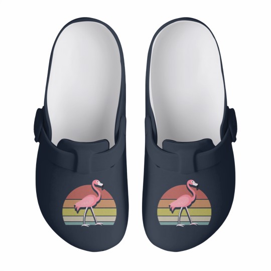 Discover Flamingo Slip On Clogs Sunset Retro Vintage 70s Animal Nature Lovers - Flamingo - Slip On Clogs