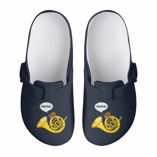Discover Snail French Horn Shell Pun Musician Gift Slip On Clogs