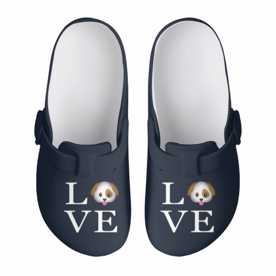 Discover Love Cute Dog _emoji icon smiley emoticon Slip On Clogs