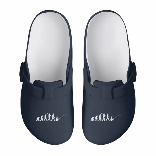 Discover Evolution of Man Fly Fishing Outdoor Hobby Family Slip On Clogs