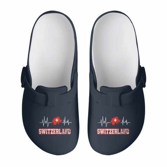Discover Switzerland Heartbeat Slip On Clogs
