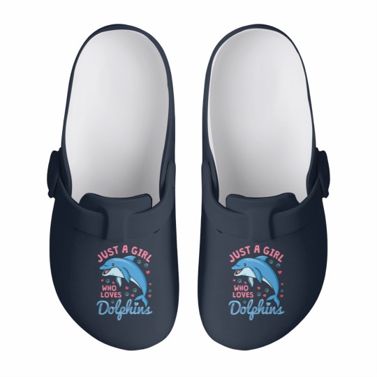 Discover Dolphin Just A Girl Dolphins Gift Slip On Clogs
