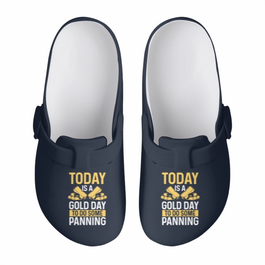 Discover Gold Gold Day to go Mining Miner Gold Panning Slip On Clogs