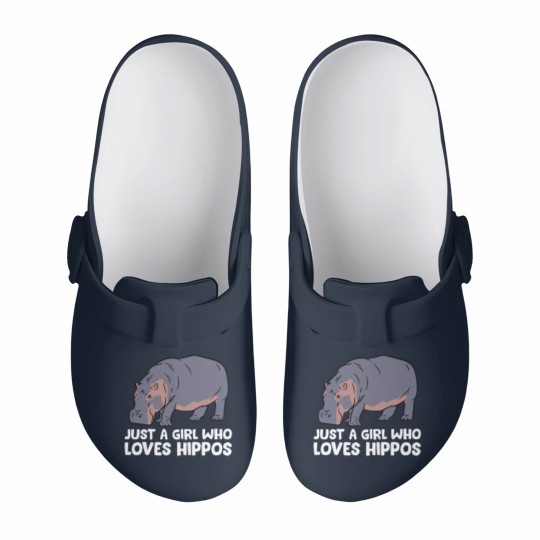 Discover Hippo Girl Just a Girl Who Loves Hippos Slip On Clogs