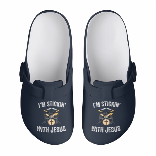 Discover I'M Stickin With Jesus Christian Drummer Drum Stic Slip On Clogs