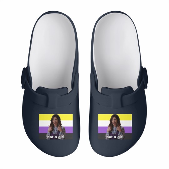 Discover Nonbinary Janet “Not a Girl” (The Good Place) - The Good Place - Slip On Clogs