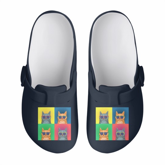 Discover cat pop art Slip On Clogs
