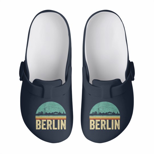 Discover Vintage 80s Retro Berlin Souvenir Skyline Berlin Slip On Clogs