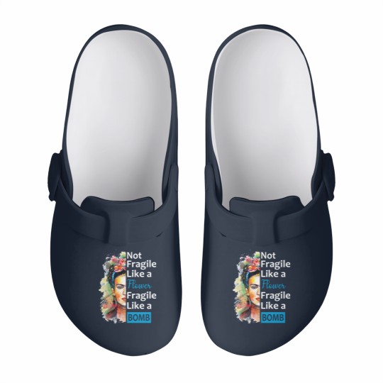 Discover Not Fragile Like A Flower, Fragile Like A Bomb With Frida Kahlo Picture Gift For Fans And Lovers - Frida Kahlo - Slip On Clogs
