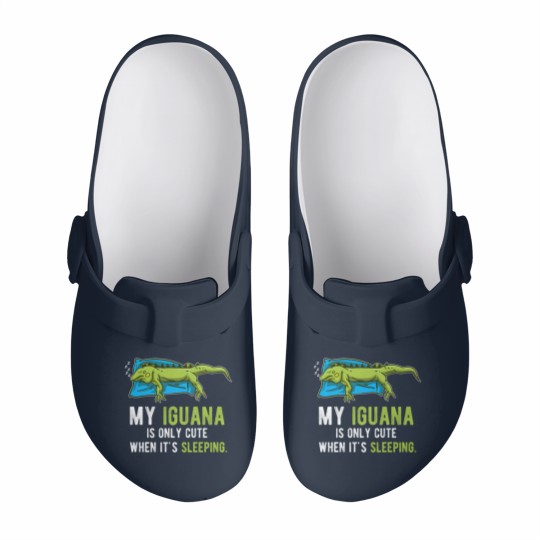 Discover Lazy Pet Reptile Lizard Animal Sleeping Iguana Slip On Clogs