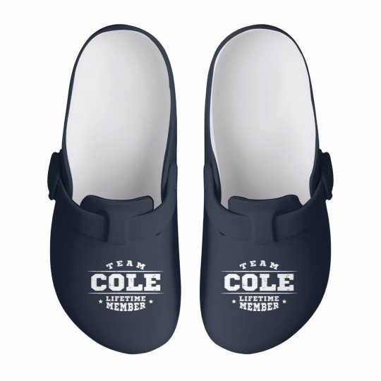 Discover Team Cole Lifetime Member - Surname Family Name Slip On Clogs