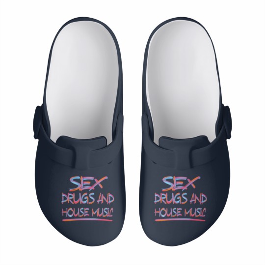 Discover sx DRUGS AND HOUSE MUSIC 2 Slip On Clogs