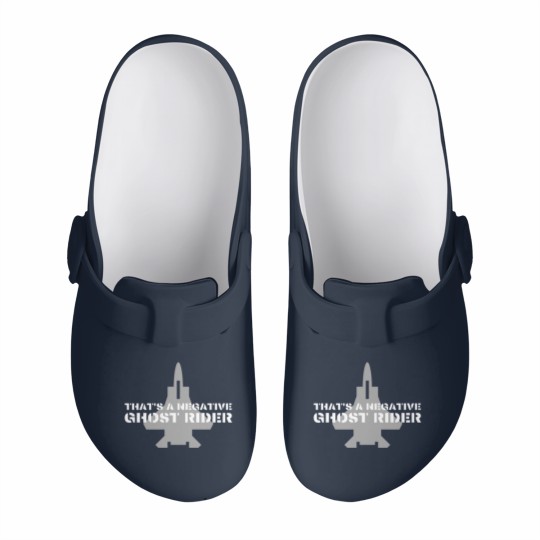 Discover That's a negative ghost rider quote design in air Slip On Clogs