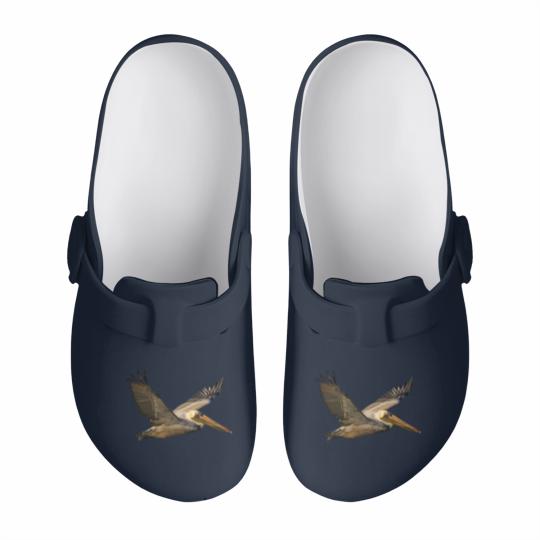 Discover Brown Pelican In Flight Slip On Clogs