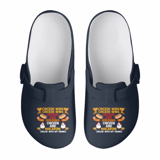 Discover Chicken Wing Macaroni Song Foodie Music Lover Slip On Clogs