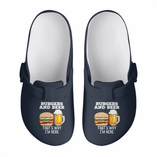 Discover BBq Barbecue Quote Burgers & Beer Fast Food Lover Slip On Clogs