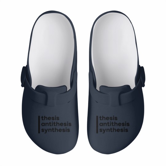 Discover [Hegel]Thesis, Antithesis, Synthesis Slip On Clogs