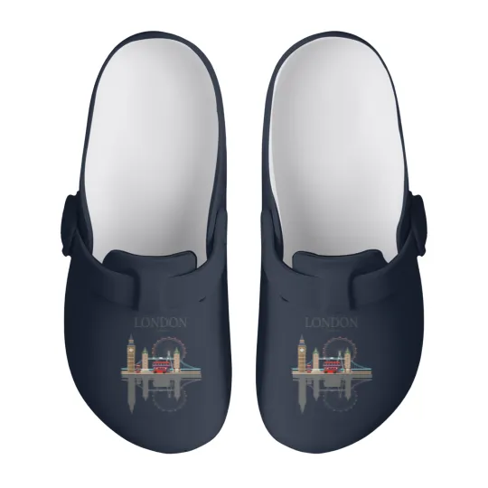 Discover London Souvenir City Vintage British UK Slip On Clogs