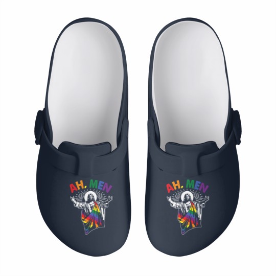 Discover Ah Men Gay Jesus Christian Slip On Clogs