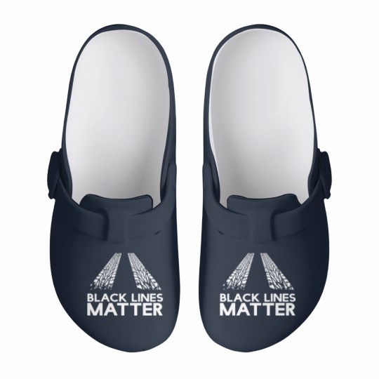 Discover Black Lines Matter! Drift Car Guys Funny Racing Slip On Clogs