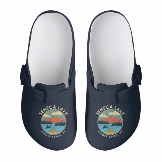 Discover Finger Lakes NY New York Seneca Lake print Slip On Clogs