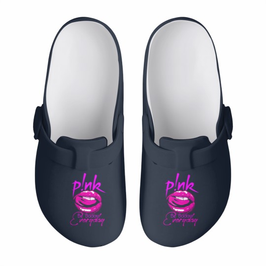 Discover Pink Be Badass Every Day Slip On Clogs, Pink Summer Carnival 2023 Slip On Clogs