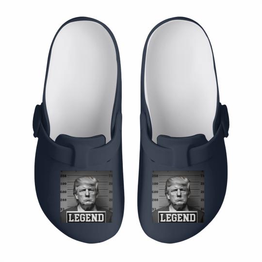 Discover Donald Trump Mug Shot Legend Slip On Clogs, Donald Trump Slip On Clogs