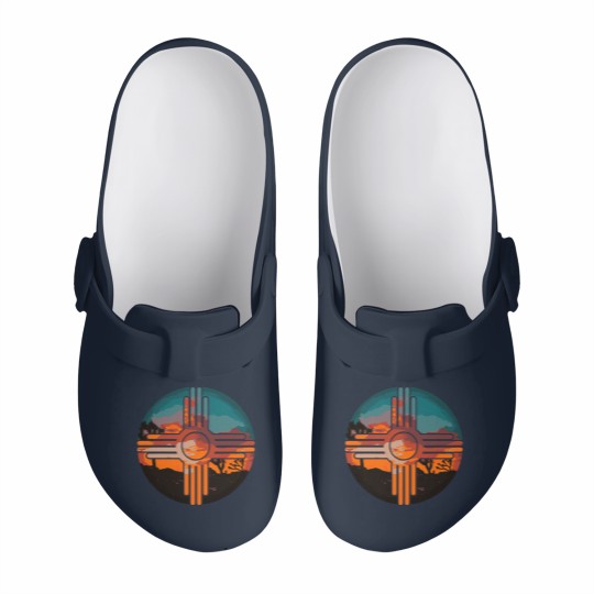 Discover New Mexico Zia Symbol And Landscape Art Slip On Clogs Slip On Clogs
