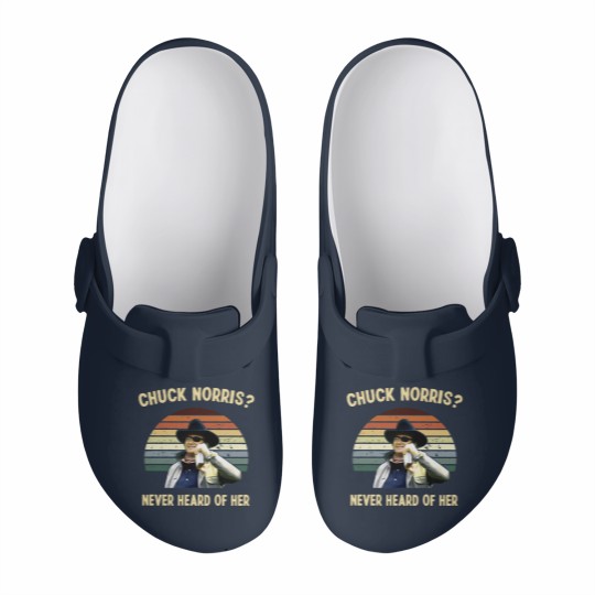 Discover Chuck Norris Never Heard Of Her Vintage Slip On Clogs, John Wayne Cowboy Slip On Clogs