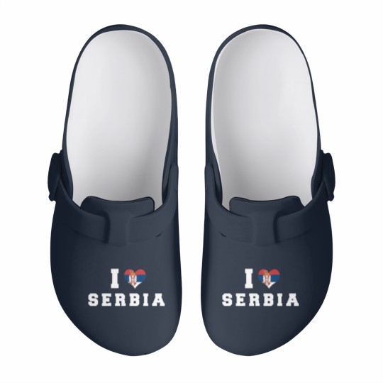 Discover I Love Serbia Republic Heart Flag Slip On Clogs