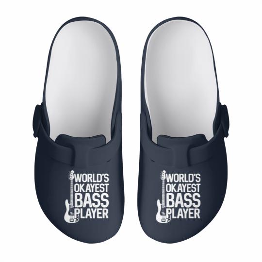 Discover World'S Okayest Bass Player Bassists Musician Slip On Clogs