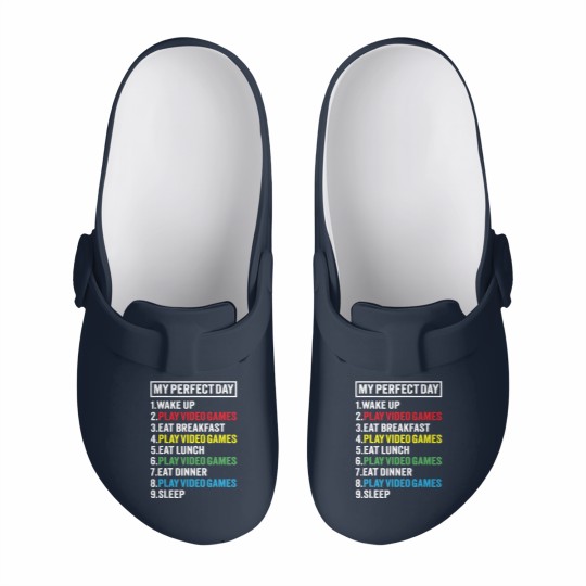 Discover My Perfect Day Video Games Funny Gamer Gift Boys M Slip On Clogs
