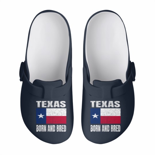 Discover Texas Born And Bred - Vintage Texas State Flag Slip On Clogs