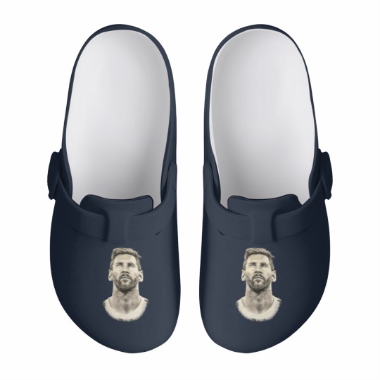 Discover Lionel Messi face Argentina Mens cotton Slip On Clogs Qatar 2022
