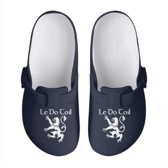 Discover Beer Please In Scots Gaelic Slip On Clogs | Lion Rampant Of Scotland Gifts | Scottish Heritage Slip On Clogs