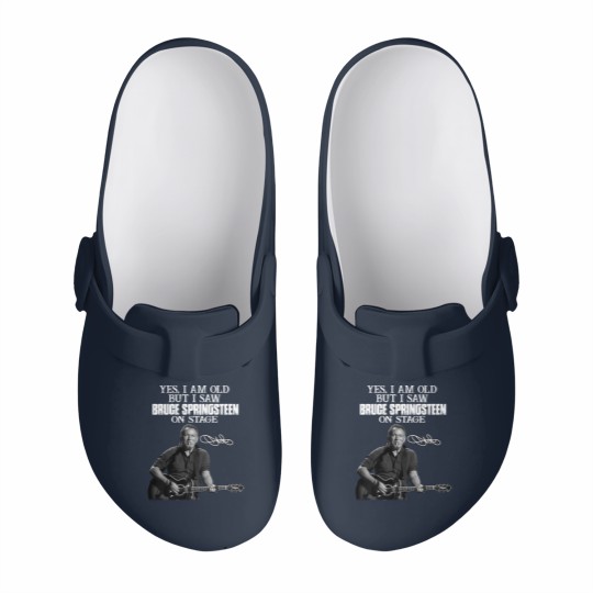 Discover SHUINIU Yes I Am Old But I Saw Bruce-Springsteen On Stage Slip On Clogs Vintage Gift Black