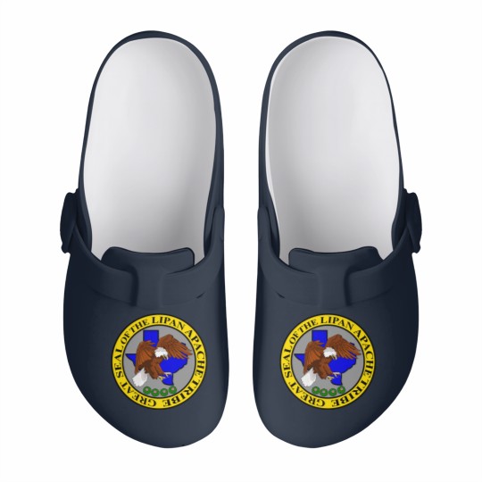 Discover Lipan Apache Tribe's Great Seal Womens Dark T Slip On Clogs