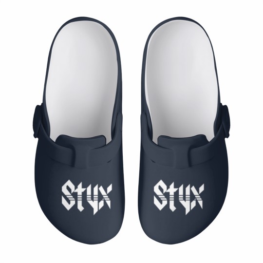 Discover Styxs White Logo Black Adult Slip On Clogs