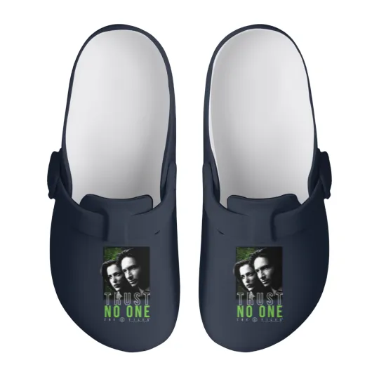 Discover The X-Files Mulder Scully Trust No One Slip On Clogs