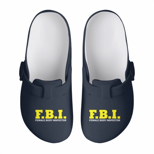 Discover Female Body Inspector Slip On Clogs FBI boys costume carnival logo
