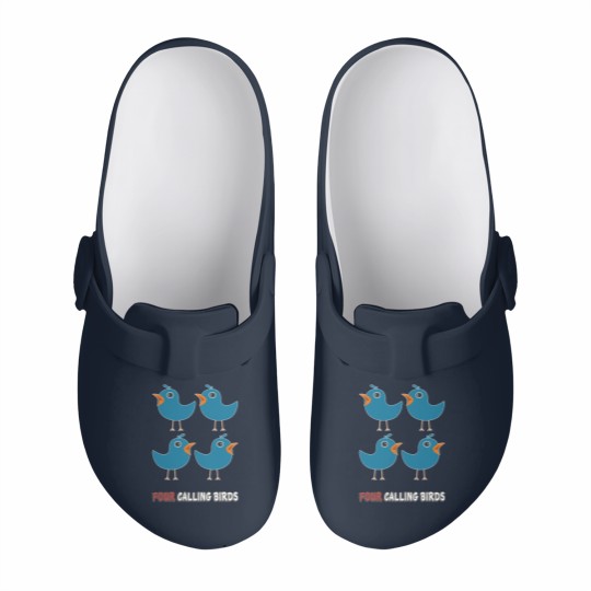Discover Four Calling Birds Song 12 Days Christmas Slip On Clogs