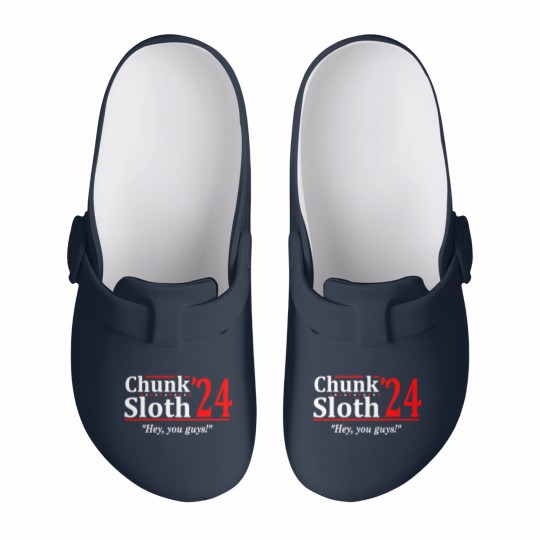 Discover Chunk and Sloth '24 - election funny 80s retro humor Slip On Clogs