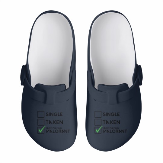 Discover Single, Taken, Busy Playing Valorant Slip On Clogs