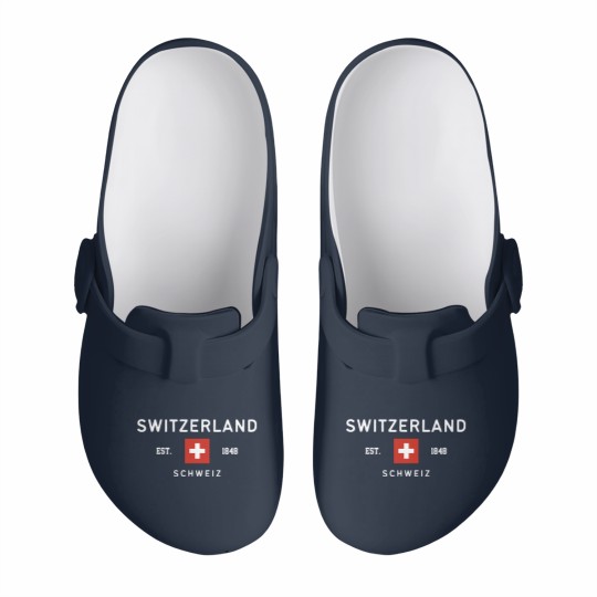 Discover Switzerland Slip On Clogs, Swiss Flag Slip On Clogs