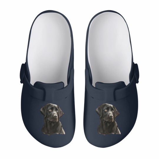 Discover Black Labrador Black Labrador- Black Labrador Head And Shoulders Slip On Clogs