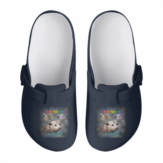 Discover I am having a crisis possum word art Classic Slip On Clogs