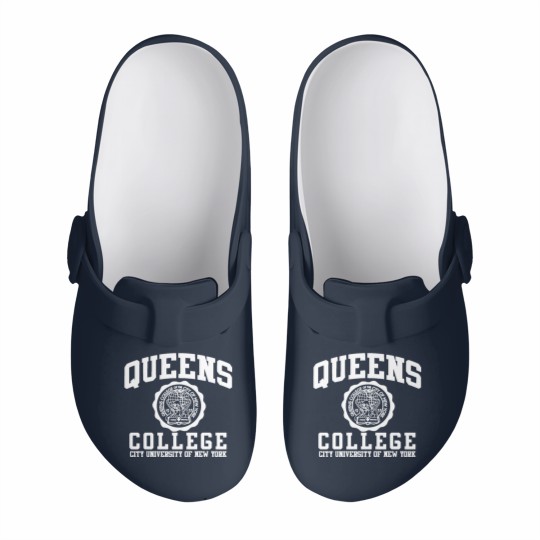 Discover Queens College Logo Slip On Clogs