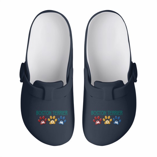 Discover BOSTON TERRIER MOM Paw Print 1 Slip On Clogs