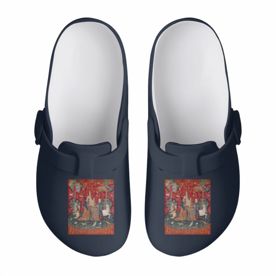 Discover Lady and Unicorn Medieval Tapestry Slip On Clogs